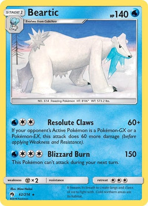 Pokemon TCG - SM - Lost Thunder - Beartic - 62/214
