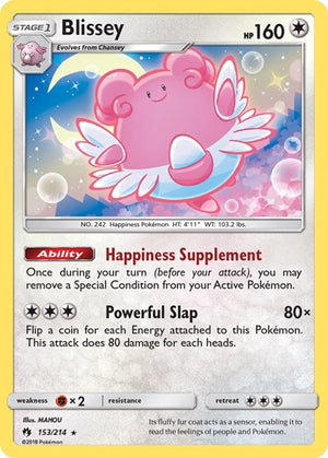 Pokemon TCG - SM - Lost Thunder - Blissey - 153/214 - Reverse Holofoil