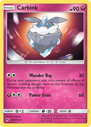 Pokemon TCG - SM - Lost Thunder - Carbink - 143/214