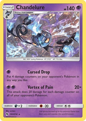Pokemon TCG - SM - Lost Thunder - Chandelure - 103/214 - Reverse Holofoil