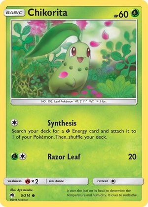 Pokemon TCG - SM - Lost Thunder - Chikorita - 5/214