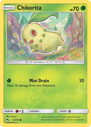 Pokemon TCG - SM - Lost Thunder - Chikorita - 6/214 - Reverse Holofoil