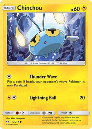 Pokemon TCG - SM - Lost Thunder - Chinchou - 73/214