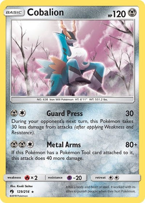 Pokemon TCG - SM - Lost Thunder - Cobalion - 129/214 - Reverse Holofoil