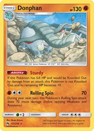 Pokemon TCG - SM - Lost Thunder - Donphan - 112/214