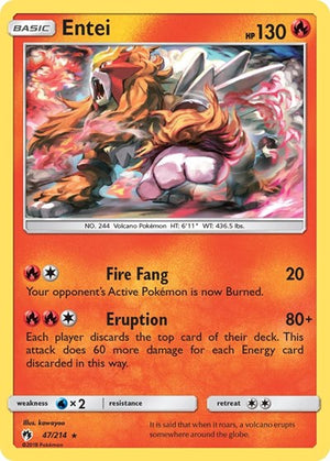 Pokemon TCG - SM - Lost Thunder - Entei - 47/214 - Reverse Holofoil