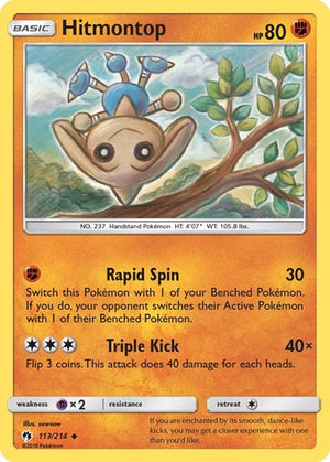 Pokemon TCG - SM - Lost Thunder - Hitmontop - 113/214 - Reverse Holofoil