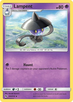 Pokemon TCG - SM - Lost Thunder - Lampent - 102/214 - Reverse Holofoil