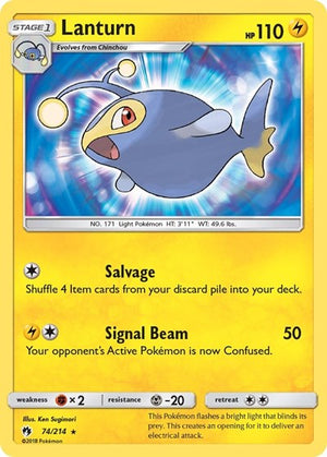 Pokemon TCG - SM - Lost Thunder - Lanturn - 74/214 - Reverse Holofoil