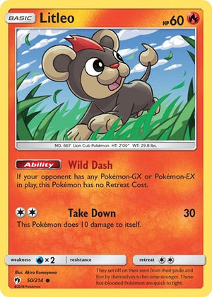 Pokemon TCG - SM - Lost Thunder - Litleo - 50/214 - Reverse Holofoil