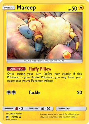 Pokemon TCG - SM - Lost Thunder - Mareep - 75/214 - Reverse Holofoil