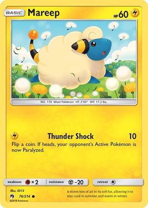 Pokemon TCG - SM - Lost Thunder - Mareep - 76/214
