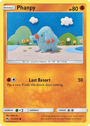 Pokemon TCG - SM - Lost Thunder - Phanpy - 111/214 - Reverse Holofoil