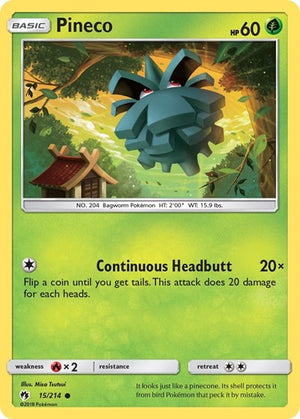 Pokemon TCG - SM - Lost Thunder - Pineco - 15/214