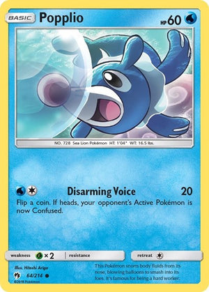 Pokemon TCG - SM - Lost Thunder - Popplio - 64/214 - Reverse Holofoil
