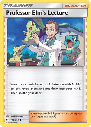 Pokemon TCG - SM - Lost Thunder - Professor Elm's Lecture - 188/214 - Reverse Holofoil