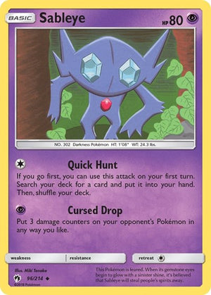 Pokemon TCG - SM - Lost Thunder - Sableye - 96/214 - Reverse Holofoil