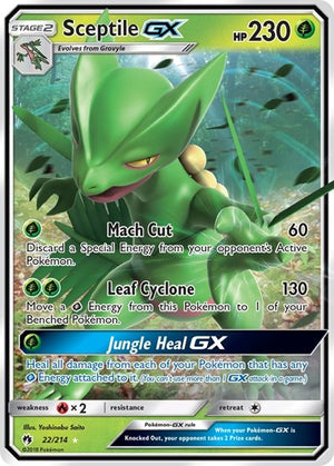 Pokemon TCG - SM - Lost Thunder - Sceptile GX - 22/214 - Holofoil