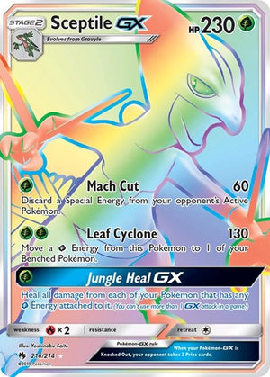 Pokemon TCG - SM - Lost Thunder - Sceptile GX - 216/214 - Holofoil