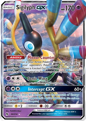Pokemon TCG - SM - Lost Thunder - Sigilyph GX - 98/214 - Holofoil
