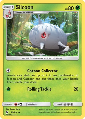 Pokemon TCG - SM - Lost Thunder - Silcoon - 25/214 - Reverse Holofoil
