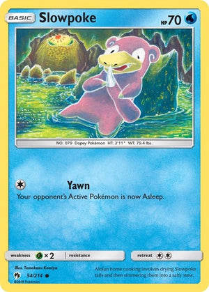 Pokemon TCG - SM - Lost Thunder - Slowpoke - 54/214 - Reverse Holofoil