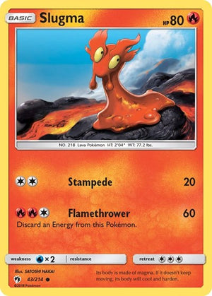 Pokemon TCG - SM - Lost Thunder - Slugma - 43/214 - Reverse Holofoil