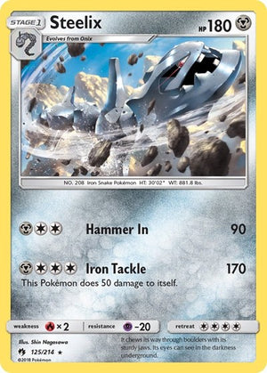 Pokemon TCG - SM - Lost Thunder - Steelix - 125/214 - Reverse Holofoil
