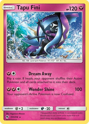 Pokemon TCG - SM - Lost Thunder - Tapu Fini - 151/214 - Holofoil