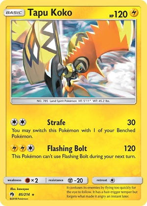 Pokemon TCG - SM - Lost Thunder - Tapu Koko - 85/214 - Holofoil