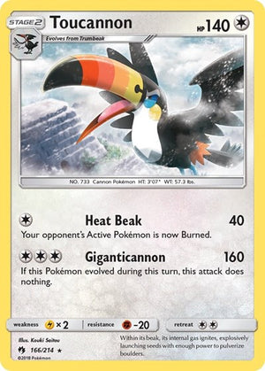 Pokemon TCG - SM - Lost Thunder - Toucannon - 166/214 - Reverse Holofoil