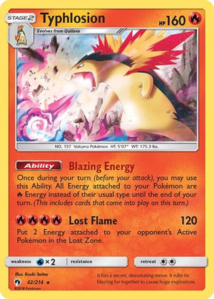 Pokemon TCG - SM - Lost Thunder - Typhlosion - 42/214 - Reverse Holofoil