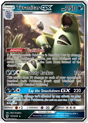Pokemon TCG - SM - Lost Thunder - Tyranitar GX - 121/214 - Holofoil