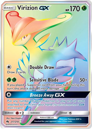 Pokemon TCG - SM - Lost Thunder - Virizion GX - 217/214 - Holofoil