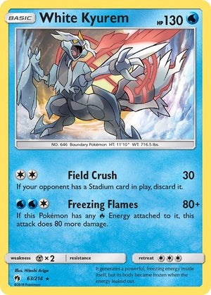 Pokemon TCG - SM - Lost Thunder - White Kyurem - 63/214 - Reverse Holofoil