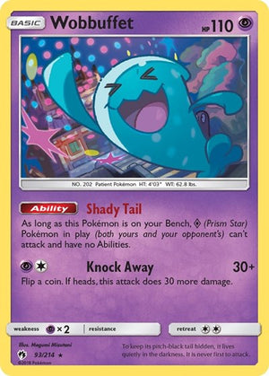 Pokemon TCG - SM - Lost Thunder - Wobbuffet - 93/214 - Reverse Holofoil