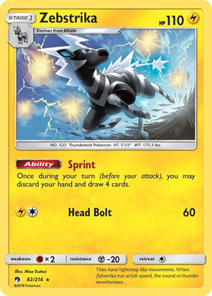 Pokemon TCG - SM - Lost Thunder - Zebstrika - 82/214