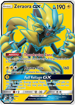 Pokemon TCG - SM - Lost Thunder - Zeraora GX - 201/214 - Holofoil