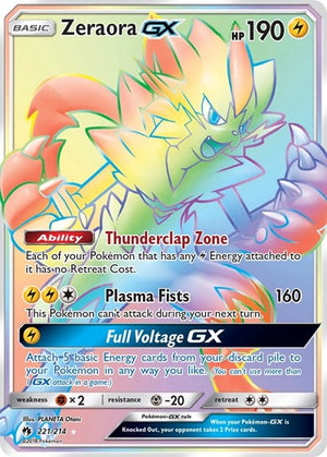 Pokemon TCG - SM - Lost Thunder - Zeraora GX - 221/214 - Holofoil