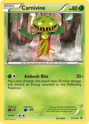 Pokemon TCG - Legendary Treasures - Carnivine - 5/113 - Reverse Holofoil