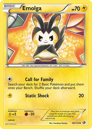 Pokemon TCG - Legendary Treasures - Emolga - 49/113 - Reverse Holofoil