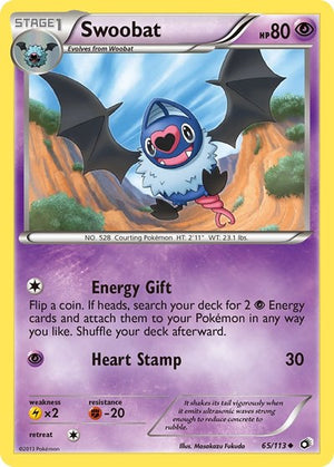 Pokemon TCG - Legendary Treasures - Swoobat - 65/113 - Reverse Holofoil