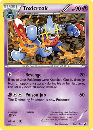 Pokemon TCG - Legendary Treasures - Toxicroak - 63/113 - Reverse Holofoil