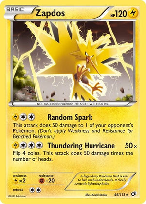Pokemon TCG - Legendary Treasures - Zapdos - 46/113 - Reverse Holofoil