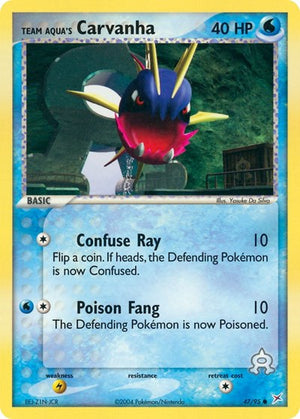 Pokemon TCG - EX Team Magma vs Team Aqua - Team Aqua's Carvanha - 47/95 - Reverse Holofoil