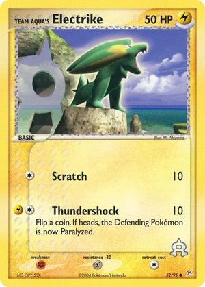 Pokemon TCG - EX Team Magma vs Team Aqua - Team Aqua's Electrike - 52/95 - Reverse Holofoil