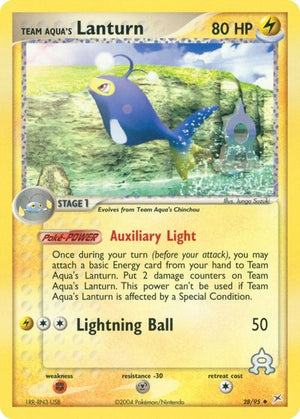 Pokemon TCG - EX Team Magma vs Team Aqua - Team Aqua's Lanturn - 28/95 - Reverse Holofoil