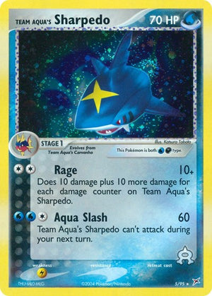 Pokemon TCG - EX Team Magma vs Team Aqua - Team Aqua's Sharpedo - 5/95 - Reverse Holofoil