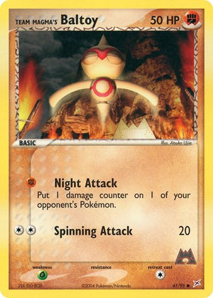 Pokemon TCG - EX Team Magma vs Team Aqua - Team Magma's Baltoy - 61/95 - Reverse Holofoil