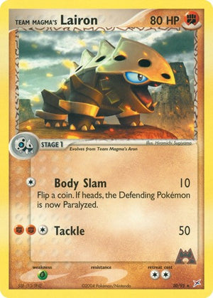 Pokemon TCG - EX Team Magma vs Team Aqua - Team Magma's Lairon - 20/95 - Reverse Holofoil